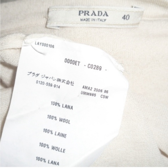 Prada ivory v neck sweater - Picture 7 of 7